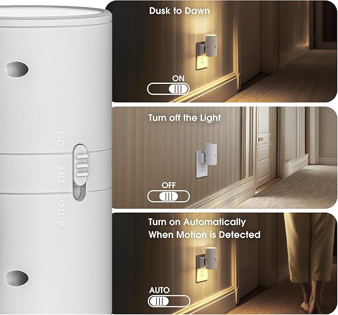 Briignite Motion Sensor Night Light,Motion Activated Plug in Night Lights, 0-100LM Dimmable Soft White 3000K, Motion Sensor Light Indoor for Bathroom Hallway Bedroom Stairway Kid Elderly Pet