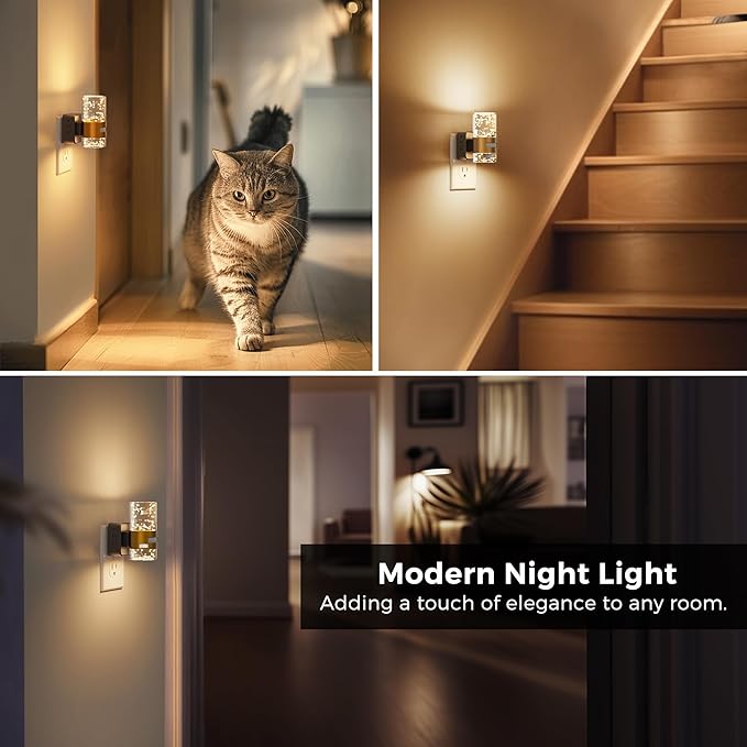 L LOHAS LED Motion Sensor Night Light,Dimmable Night Lights Plug into Wall, Acrylic Nightlight with 0-100 LM Adjustable Brightness, 3000K Plug in Night Light with Motion Activated for Bathroom Hallway