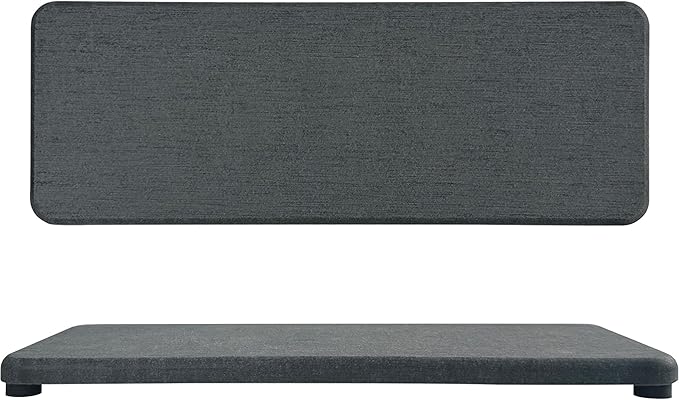 2 Pcs Water Absorbing Stone Trays, Kitchen/Bathroom Sink Soap Dish, Diatomite Tray Used for Hand Soap & Cosmetic Bottles in The Modern Home, 3.15" W x 8.7" L, Dark Gray