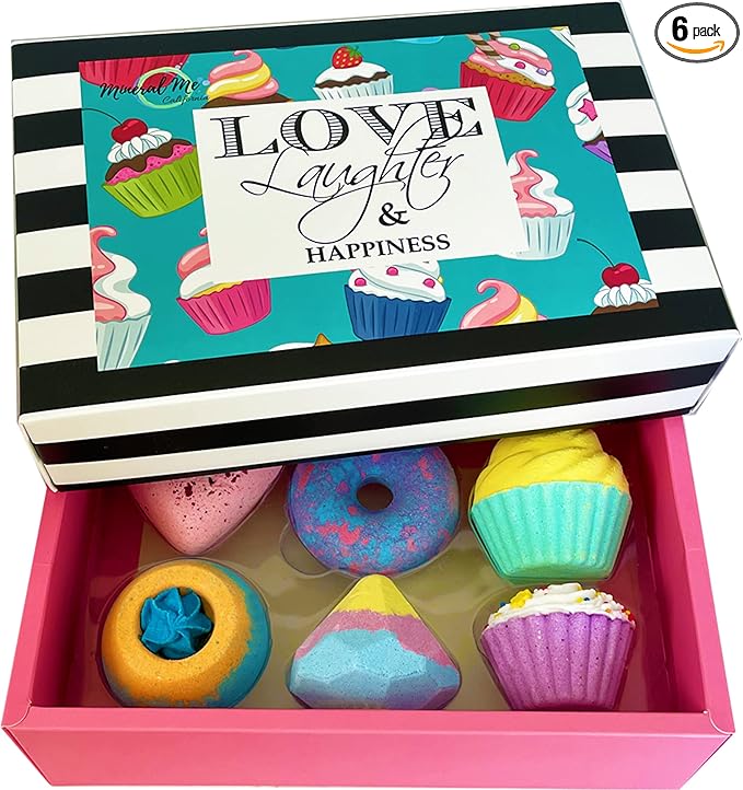 Bath Bombs for Girls – 6 Organic Bath Bombs Gift Set with Natural Ingredients, Aromatherapy Bubble Bath Fizzy for Kids, Teens, Women – Skin Moisturizing Bathbombs for Girls Ages 8-12, Lush Spa Kit