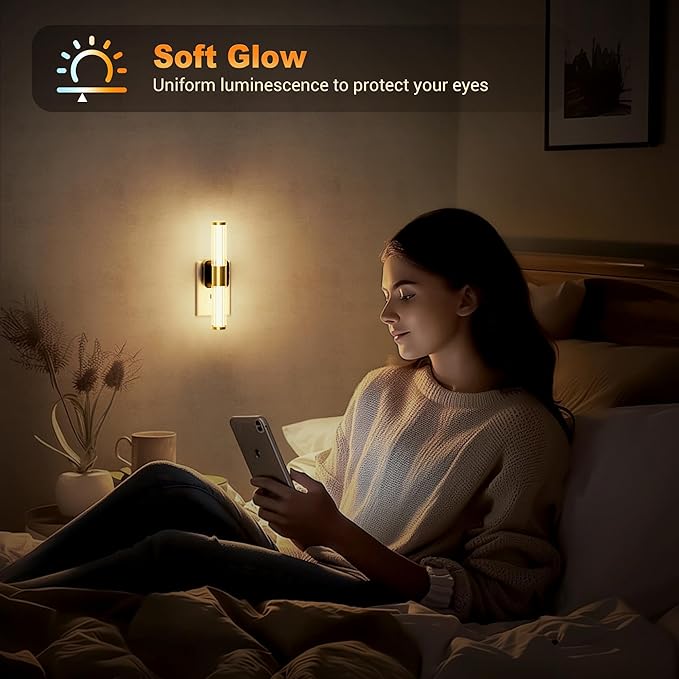 JandCase Night Light, Night Lights Plug into Wall, Color Changing Nightlight RGB with Dusk to Dawn Sensor, Vanity Light Bar for Hallway, Bathroom, Rooms