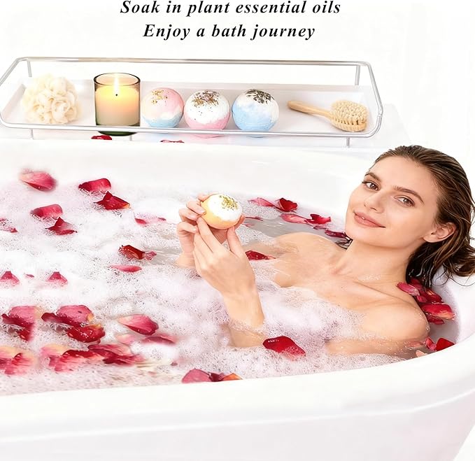 Bath Bomb Gift Set 6 Pack Natural Plant Aromatherapy Essential Oil Steam Bath Ball Relaxing Moisturizing Bath Ball Christmas Holiday SPA Gift 100g