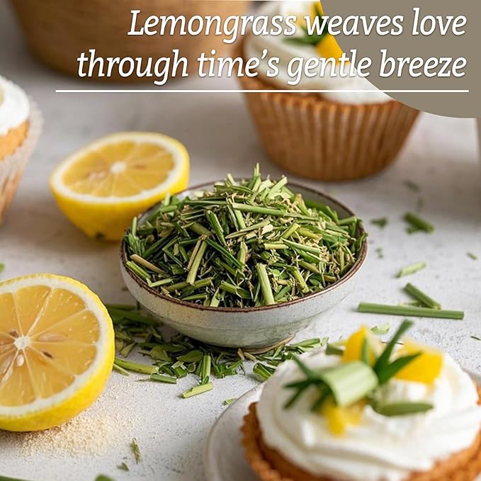 Sukh Dried Lemongrass - Natural Flowers and Herbs 3oz Bulk Loose Leaf Lemongrass for Soap Candle Resin Crafts Making,Bath Bombs,Wedding Party Decoration,Syrup