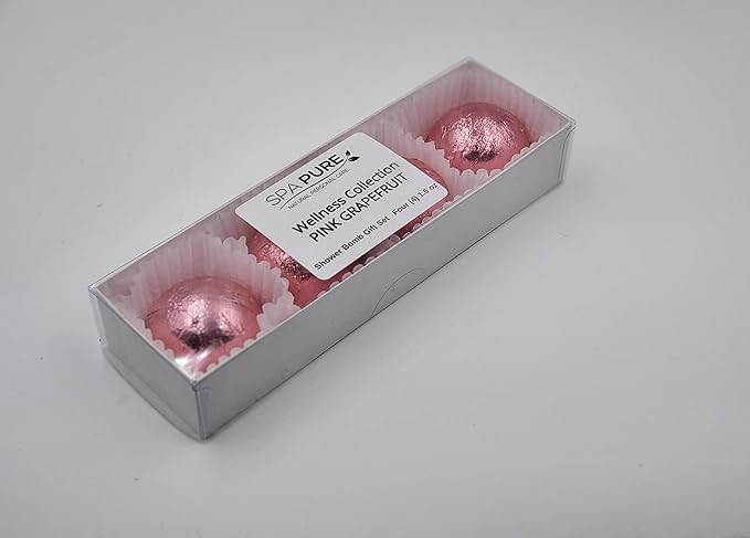 Spa Pure Pink Grapefruit Aromatherapy Shower Steamers Bombs - Shower Bombs with Essential Oils – Unisex Bath Melts - Self Care and Relaxation Shower Steamer - Enjoy Spa at Home - (4 Count)