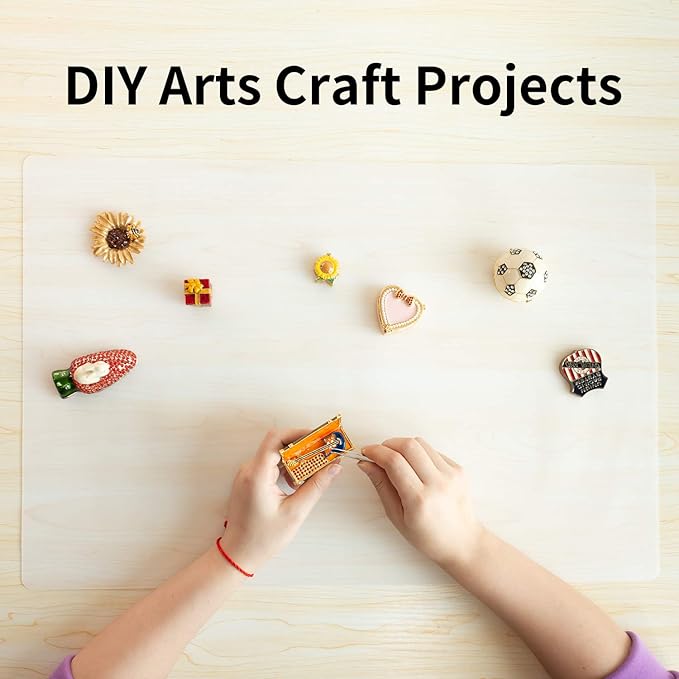 2 Pack Oversize Silicone Table Mats, Silicone Placemat Set of 2 for Baking Craft Pastry Non-Stick, Heat Resistant Waterproof Nonskid Countertop Protector Mat (Translucent, 23.6''x15.75'')