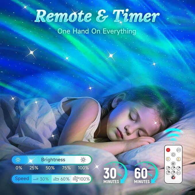 Northern Lights Projector, Shell Night Light Built for Bedroom Nebula Lamp, Kids Dorm Decor, Cute Room Decor Aesthetic, Christmas Gifts for Teens