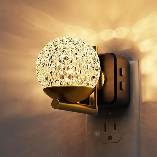 L LOHAS LED Night Lights Plug Into Wall,Dusk to Dawn Sensor,10-Color RGB Dimmable Night Light, 180°Rotating Plug in Night Light for Bathroom, Hallway, Bedroom, Stairway