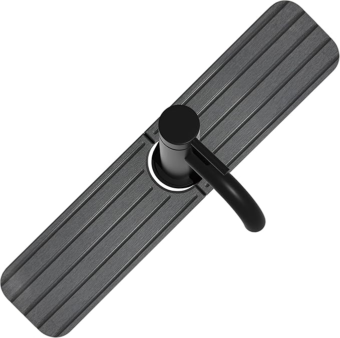 20inch x 4inch Kitchen Sink Faucet Mat, Water Absorbing Stone Faucet Splash Guard for Bathroom Counter, Quick Drying Diatomite Tray for Kitchen Sink, Dark Gray