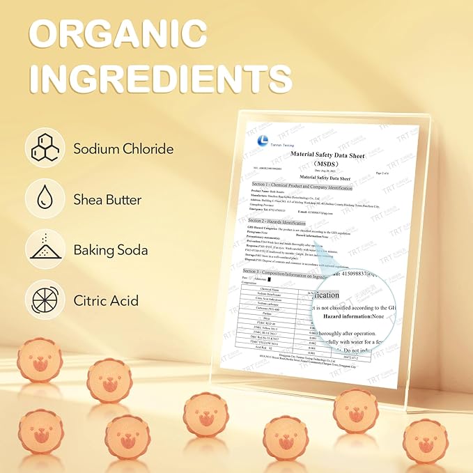 SHUCHING 14 Pcs Brown Organic Lion Bath Bombs for Kids, Natural Bubble Bath Fizzy Balls for Toddlers, Birthday Christmas Gifts Set for Boys Girls