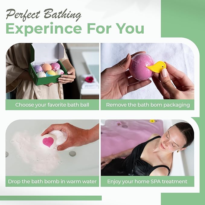 Bath Bombs for Women Relaxing - 6 XXL Handmade Kids Bath Bomb Set with Shea, Coco Butter & Essential Oil for Skin Moisturizing - Perfect for Bubble Spa Bath - Gift for Her/Him, Girls, Wife, Mother