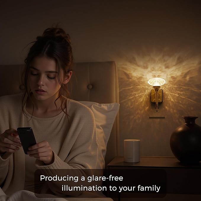 L LOHAS LED Night Lights Plug into Wall,10-Color Changing RGB Floral Night Lights, Dusk to Dawn,3 Brightness Levels,Rotatable Plug in Nightlight for Bedroom, Nursery, Hallway, Gift