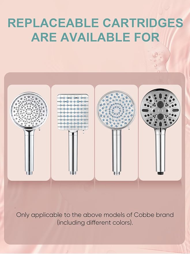 Cobbe 1 Pack Replacement Filters for Handheld Shower Head - UPGRADE FILTERING DURATION - Remove Chlorine - Reduces Dry Itchy Skin