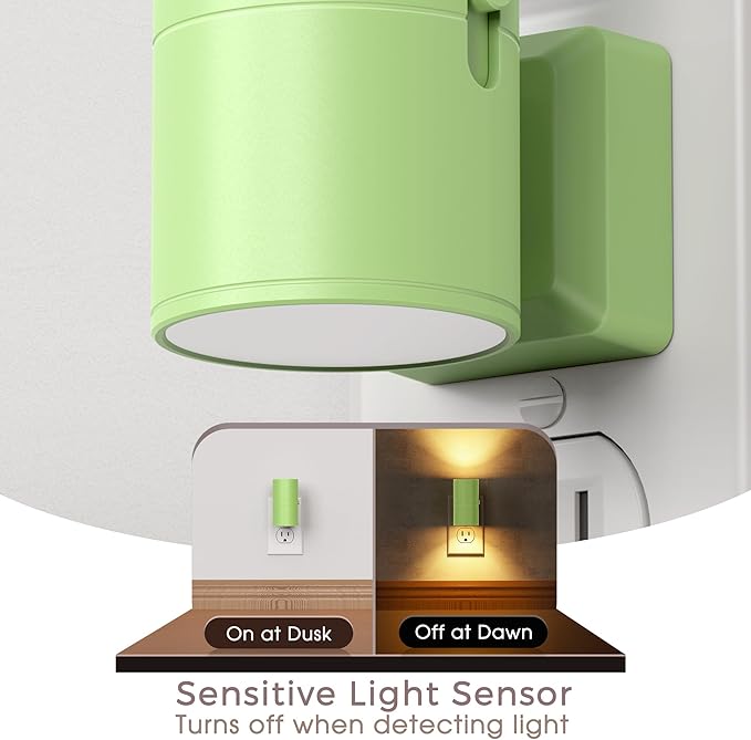 Briignite Night Lights Plug into Wall, Modern LED Night Light Plug in, Dusk to Dawn Sensor, Soft White 3000K, 0-100LM Adjustable Brightness, Dimmable NightLight for Hallway, Bedroom, Stairway, 2 Pack