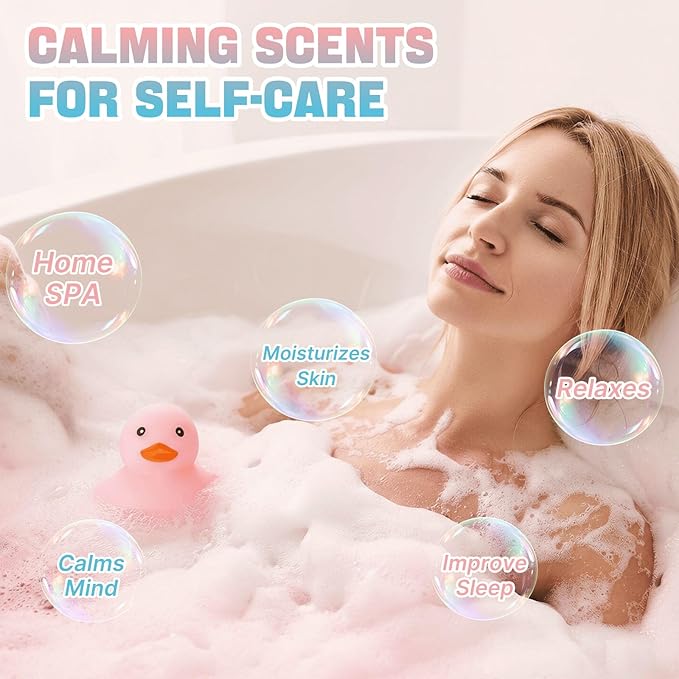 JET LAG 9PCS Cute Duck Bath Bombs for Kids, Handmade Fizzies Bathbombs for Women, Natural & Kids Friendly - Cupcake Gift Set for Birthday Christmas Easter Valentine's Day