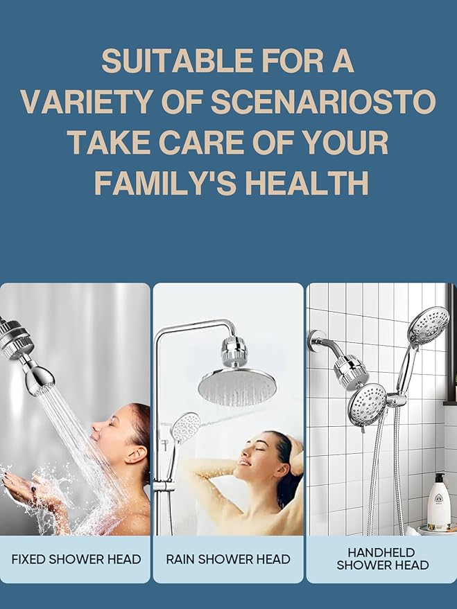 Cobbe HD HEAVY DUTY High Output Shower Filter – 99% REMOVAL Shower Head Filter for Hard Water, Heavy Metals, Chlorine and Harmful Substance, Improve your skin and hair - Brushed Gold