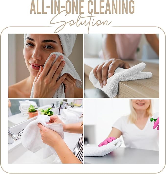 DAN RIVER 12 Pack Wash Cloths for Showering [12x12] - 100% Cotton Washcloths Premium Quality Flannel Face Cloths for Bathroom, Highly Absorbent and Soft Feel Wash Clothes, Tan