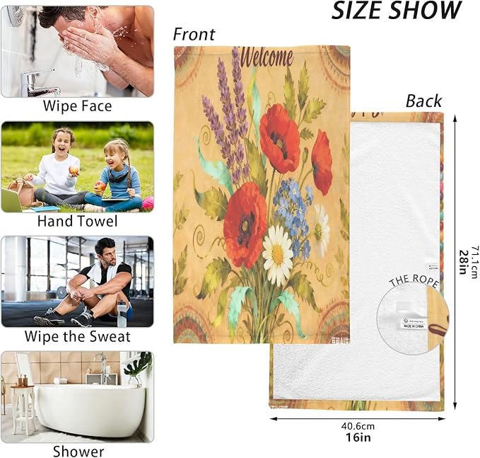 Pure Cotton,Bath Towel Cotton Washcloths for New Home Sets 16 x 28