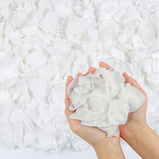 240 PCS Real Dried White Rose Flower Petals Confetti 2.11oz Freeze Preserved Flower Petals for Wedding Party Decor Proposal Centerpieces Valentine's Day Romantic Night Decor