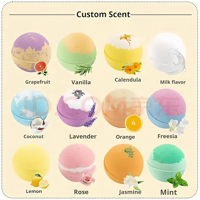 Bath Bombs Gift Set with Natural Essential Oils for Women – Aromatherapy Holiday Gifts Ideas. 12 Pcs Christmas Bath Bombs Gifts for Women Men and Teen