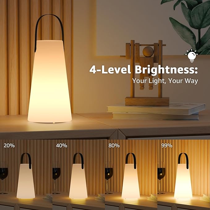 2 Pack Outdoor Lanterns, GGII Rechargeable Cordless Outdoor Table Lamp with IP44 Water-Resistant, Battery Operated Portable Hanging Outdoor Lamp RGB Colors for Patio Balcony Garden Camping Dining(TPU)