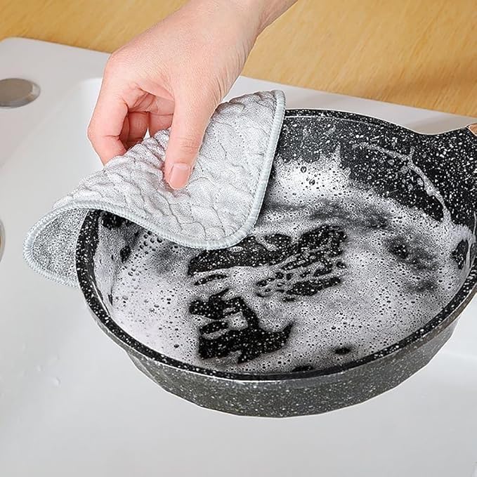 10 PCS Multipurpose Wire Dishwashing Cloth 2025 Upgraded Double-Sided Dishwashing Cloth, Stainless Steel Wire with Multi-Layer Cotton Thread, Metal Scrubbing Pads for Kitchen Cleaning