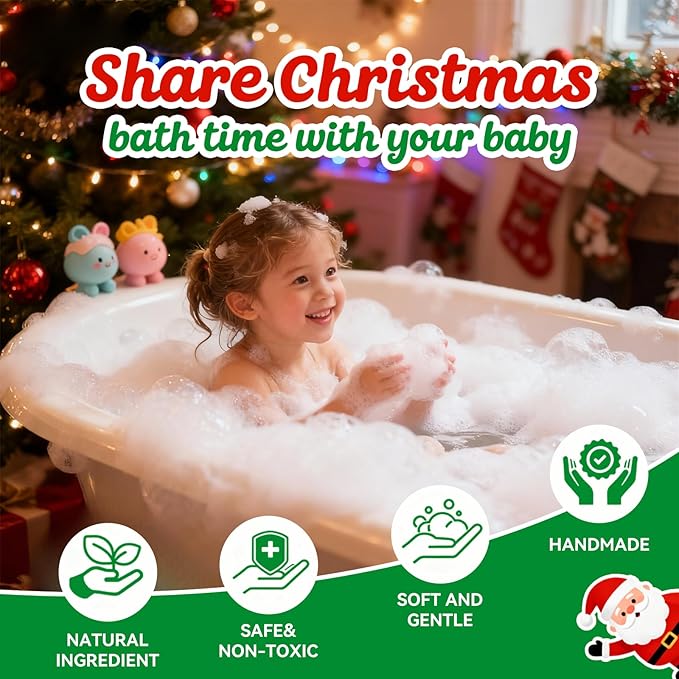 Christmas Bath Bombs with Surprise Toys Inside: 6 Pack Handmade Gifts Bath Bomb Set for Women Relaxing Bubble Bathbombs Scented Gift Stocking Stuffers Holiday Birthday for Men Kids Girls Girlfriend