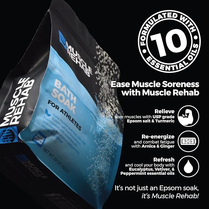 Recovery Soak | Epsom Salt with Arnica & Turmeric for Faster Muscle Recovery & Joint Comfort |Cooling Mints | Fast-Dissolving, Non-Staining, Made in USA | 29 oz