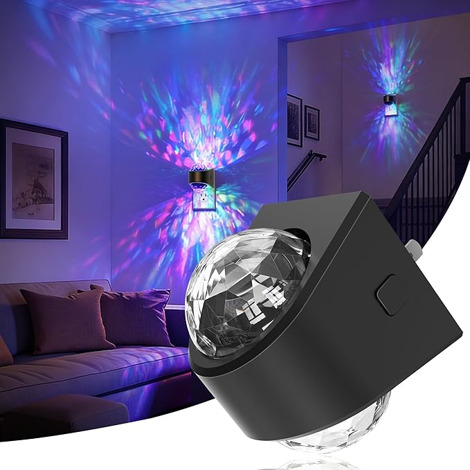 JandCase Night Lights Plug into Wall, Star Projector RGB Night Light with 9 Color Change, Automatic Galaxy Nightlight Plug in with Light Sensor for Bathroom Hallway Room Decor