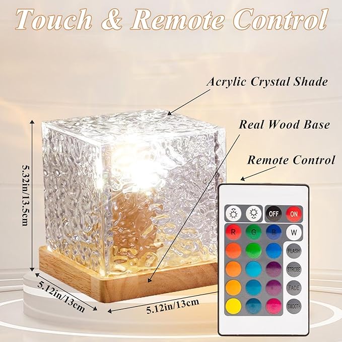 2Pack Aurora Ocean Wave Lights Projector(Touch & Remote), Cordless Rechargeable 16 Colors 4 Modes Northern Lights Dimmable Ambient Mood Lighting,Color Changing Night Light for Bedroom Shower (Large)