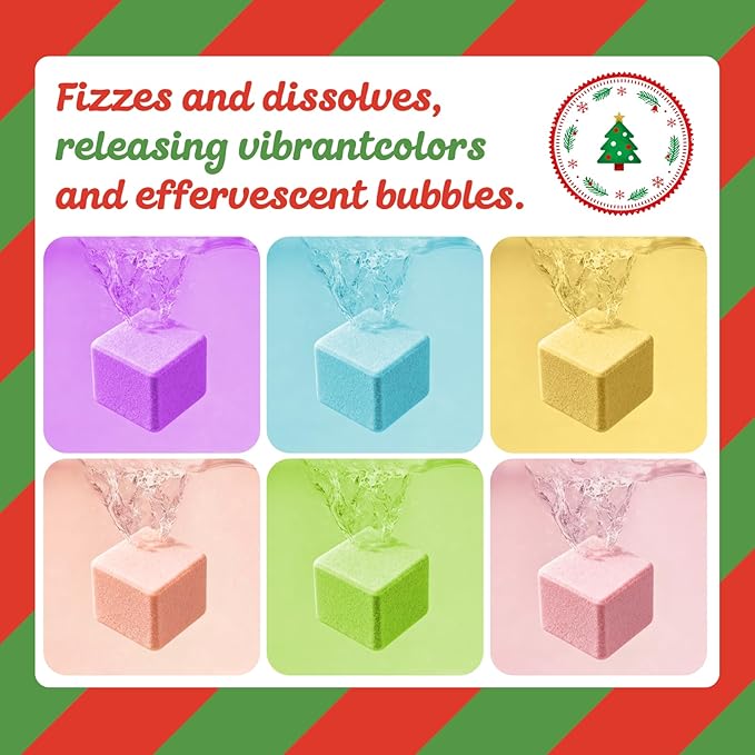 Christmas Bath Bombs with Surprise Toys Inside: 6 Pack Handmade Gifts Bath Bomb Set for Women Relaxing Bubble Bathbombs Scented Gift Stocking Stuffers Holiday Birthday for Men Kids Girls Girlfriend