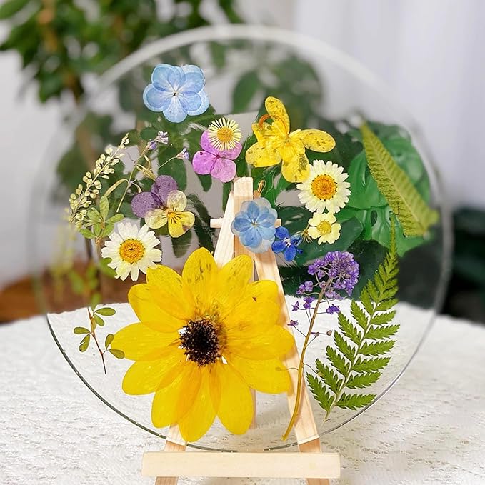 35Pcs Dried Pressed Flowers for Crafts Resin DIY Art Natural Dry Floral Large Size Daisy Colorful Epoxy Jewelry Real Rose Decor Cakes Bookmarks Phone Cases Candles Handmade Soap Papermaking Mix