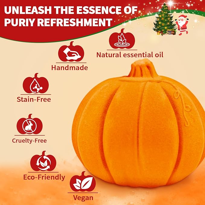 Bath Bombs Christmas Gifts for Women & Men Pumpkin Spice - Stocking Stuffers for Teen Girls Giftable Packaging, Natural Organic Relaxing, Vanilla/Coffee/Cinnamon/Nutneg Scent, White Elephant Gifts