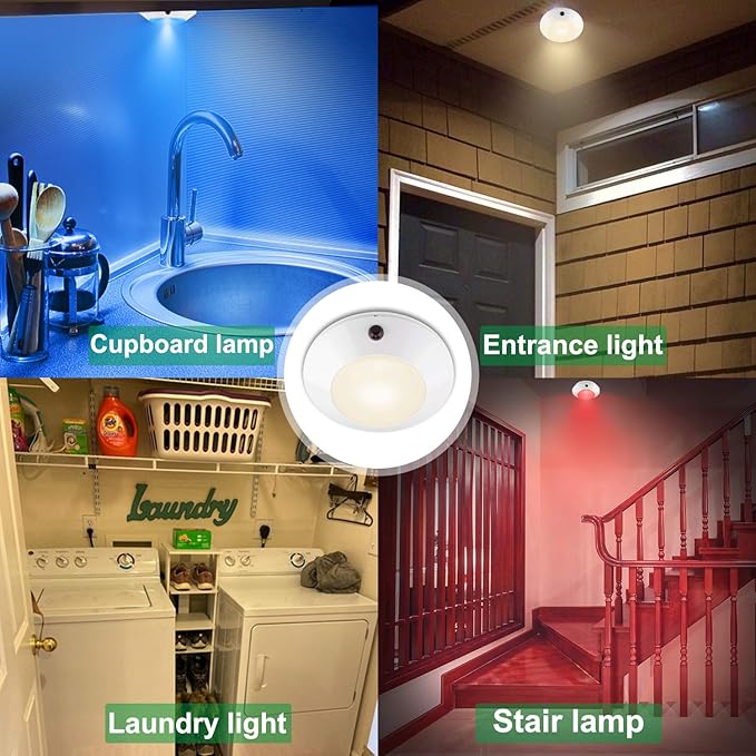 BIGLIGHT Color Changing Ceiling Light Battery Operated, Dimmable Shower Light with Timer, Wireless Puck Light Indoor for Entrance Bathroom Stair Wall Hallway Pantry Laundry Closet