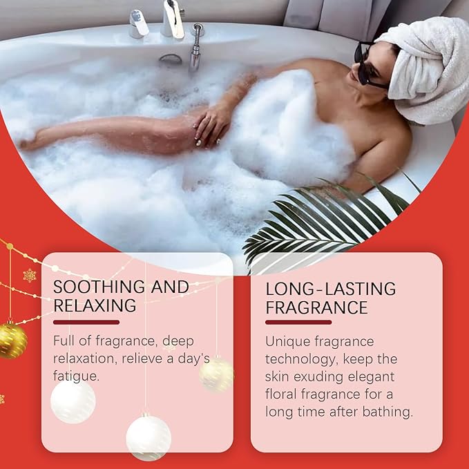 Christmas Bath Bombs Set - 6 Pack with Sea Salt & Long-Lasting Floral Fragrance, Rich Bubbles for Moisturizing & Deep Relaxation, Perfect Holiday Gift