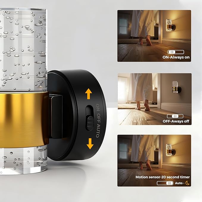 L LOHAS LED Motion Sensor Night Light, 2 Pack Wireless Rechargeable Wall Mounted Nightlight,Motion-Activated Acrylic Night Lights,3000K Dimmable for Bathroom Hallway