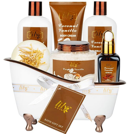 Christmas Gifts for Women - 7-Piece Nourishing Bath & Body Gift Set, Bath Collection | Mothers Day Gifts for Mom, Fathers Day Gifts, Birthday Gifts, Self Care Kit, All Occasion Gift for Her & Him