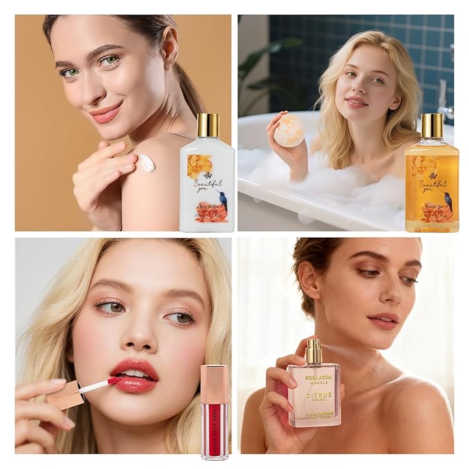 Christmas Gifts for Women, 35 Pcs Spa Gift Basket, Face Skin Care Set, Bath and Body Kit, Birthday Gifts For Women, Relaxation Gift, Necklace, Face Cream, Serum, Bath Bomb, Valentines, Mother's Day