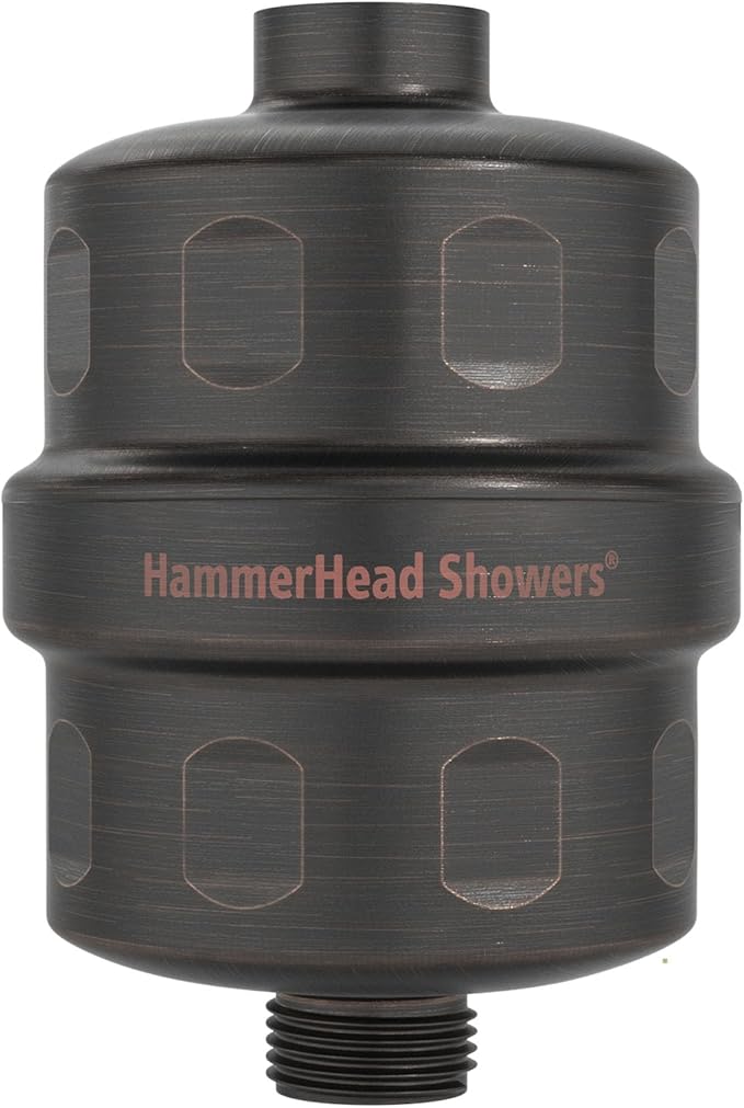 HammerHead Showers® Solid Metal Shower Head Filter – KDF 55 Shower Filter, High Pressure Universal Shower Filters to Remove Toxic Chemicals – Removes Chlorine and Heavy Metals – Oil Rubbed Bronze