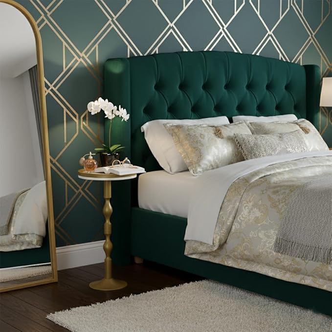 Small Round Drink Table,Pedestal Tables,Small Round Side Table for Narrow Spaces,End Table for Living Room, Bedroom, Bathroom,Balcony (White Gold)