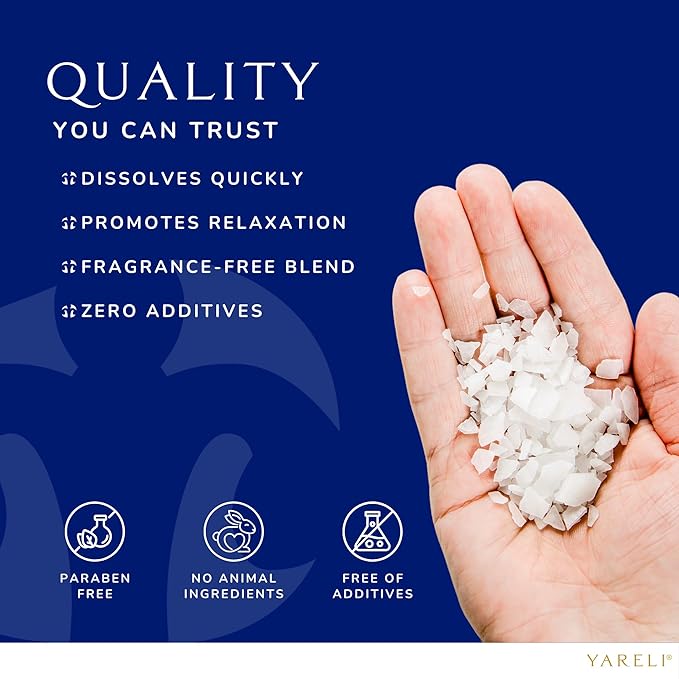 Yareli Magnesium Flakes, 15lb, Dead Sea Bath & Foot Soak, Alternative to Epsom Salt with Over 800,000mg of Magnesium Chloride Per Bag