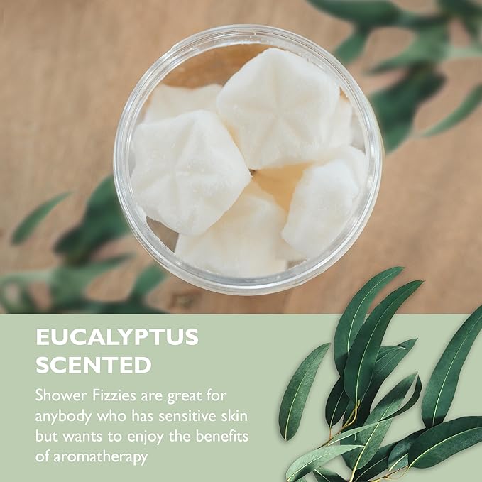 Marbela Eucalyptus and Mint Shower Fizzies Aromatherapy – 12 pcs Eucalyptus Steamers for Men and Women, Handmade Vegan Bath Essentials, Aromatherapy Steamers, Home Spa Experience, Long-Lasting Aroma