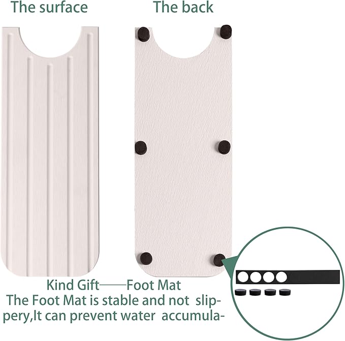 20inch x 4inch Kitchen Sink Faucet Mat, Water Absorbing Stone Faucet Splash Guard for Bathroom Counter, Quick Drying Diatomite Tray for Kitchen Sink, White