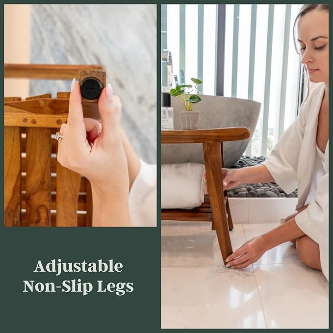 Zionathan Teak Shower Bench, 25 inch, Brown, Teak Wood, Bench, Bath-and-Shower-Safety-Seating-and-Transfer-Benches