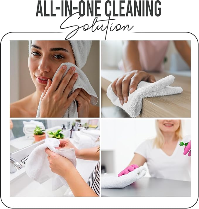 DAN RIVER 12 Pack Wash Cloths for Showering [12x12] - 100% Cotton Washcloths Premium Quality Flannel Face Cloths for Bathroom, Highly Absorbent and Soft Feel Wash Clothes, Grey