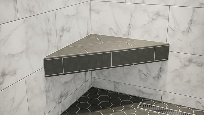 The Original Granite Bracket -The Original (24x24) Floating Corner Shower Bench Kit with Wedi-Transform Your Shower with Style. Shower Remodel, Shower Bench, DIY Shower Benches,