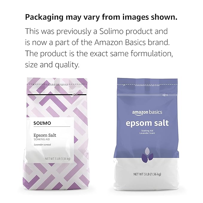 Amazon Basics Epsom Salt Soaking Aid, Lavender Scented, 3 Pound, 1-Pack (Previously Solimo)