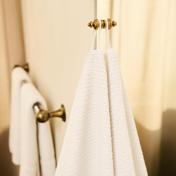 Preston Lane Douro Bath Towel Set – 2 Pack Luxury Cotton Towels, Ultra Soft & Absorbent, Quick-Dry Spa-Quality Bathroom Towels, Made in Portugal, Alabaster