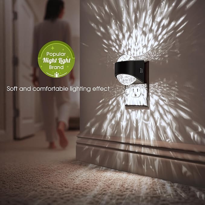 Night Light, Night Lights Plug into Wall, Night Light for Bedroom, Dimmable Brightness, LED Dusk to Dawn Sensor Nightlight for Nursery, Bathroom, Home Decor, Gaming Room, Daylight White 5000k, 2 Pack