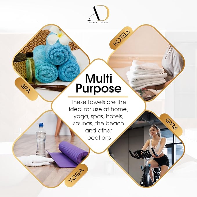 Ample Decor 100% Cotton Washcloths Set of 50 - Highly Absorbent, Popcorn Textured - Mulaayam Collection - Black 12 X 12 Inch