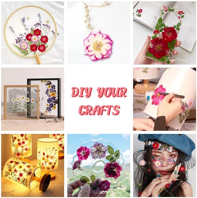 25pcs Dried Pressed Rose for Resin Molds, Real Natural Rose Flowers Leaves Kit, Set for Scrapbook Supplies Card Resin Jewelry Soap Candle DIY Crafts